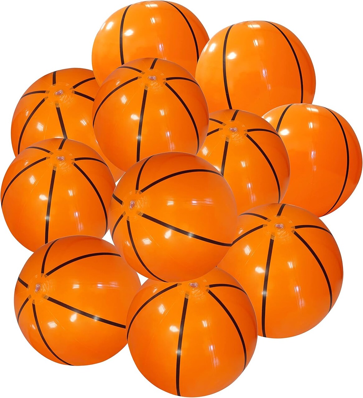 4E's Novelty 20"" Inflatable Basketballs - Fun Basketball Party Decorations & Pool Games (12 Pack)